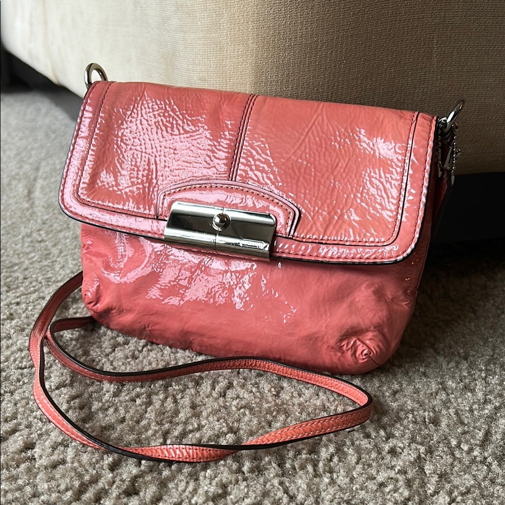 Coach Coral Patent Leather Crossbody Bag